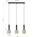 Lampa wisząca AMO czarny zwis LP-0702/3L GD LIGHT PRESTIGE