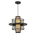 Lampa wisząca RATTANOWA ASTRA czarny zwis LP-3110/1P BK LIGHT PRESTIGE