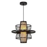 Lampa wisząca RATTANOWA ASTRA czarny zwis LP-3110/1P BK LIGHT PRESTIGE