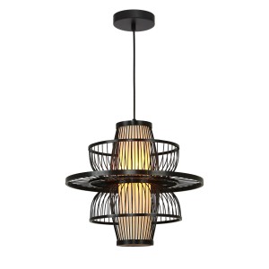 Lampa wisząca RATTANOWA ASTRA czarny zwis LP-3110/1P BK LIGHT PRESTIGE