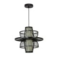 Lampa wisząca RATTANOWA ASTRA czarny zwis LP-3110/1P BK LIGHT PRESTIGE