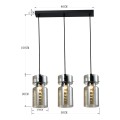 Lampa wisząca POTRÓJNA NIVIO dymny zwis LP-2811/3L AM LIGHT PRESTIGE