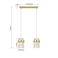 Lampa wisząca VETRO złoty zwis LP-2910/2L GD LIGHT PRESTIGE