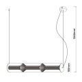 Lampa wisząca AERIS 3 LINIA dymny zwis LP-2137/3L SM LIGHT PRESTIGE