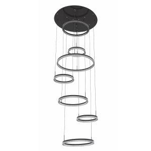 Lampa wisząca HALL 350 CM czarny zwis LP-7098/7P BK LIGHT PRESTIGE