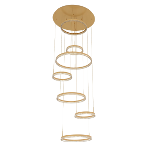 Lampa wisząca HALL 350 CM złoty zwis LP-7098/7P GD LIGHT PRESTIGE