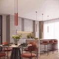 Lampa wisząca ARCHE 1 ochra czerwona zwis SL.2039 SOLLUX LIGHTING
