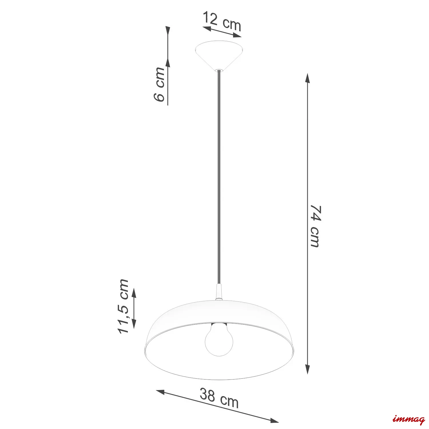Lampa wisząca GINA taupe zwis SL.2061 SOLLUX LIGHTING - wymiary