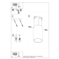 Lampa sufitowa LAGOS 10 burgund plafon SL.2069 SOLLUX LIGHTING