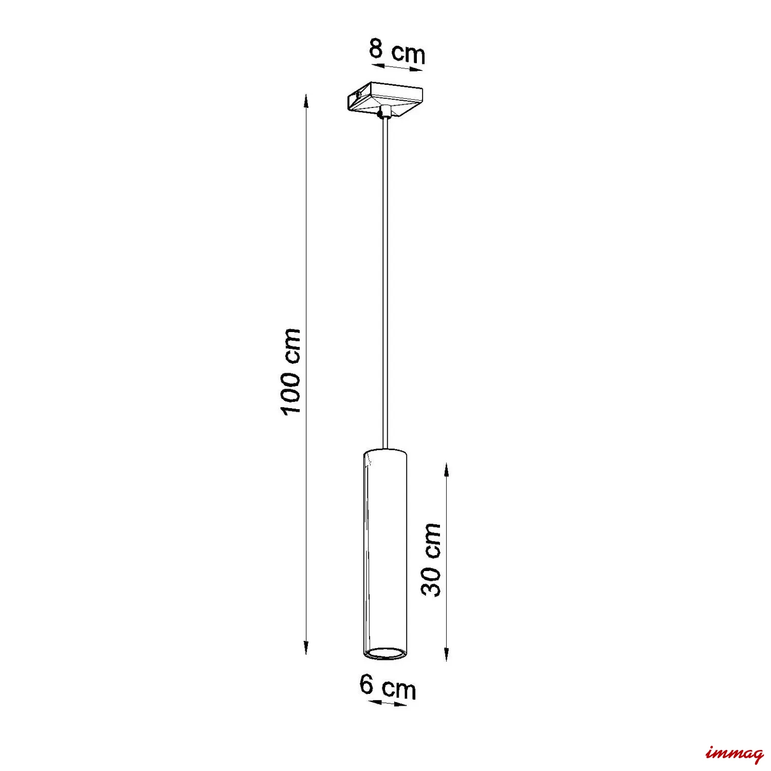 Lampa wisząca LAGOS 1 taupe zwis SL.2078 SOLLUX LIGHTING - wymiary