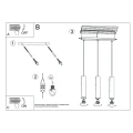 Lampa wisząca LAGOS 3L taupe zwis SL.2079 SOLLUX LIGHTING