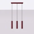 Lampa wisząca LAGOS 3L burgund zwis SL.2082 SOLLUX LIGHTING