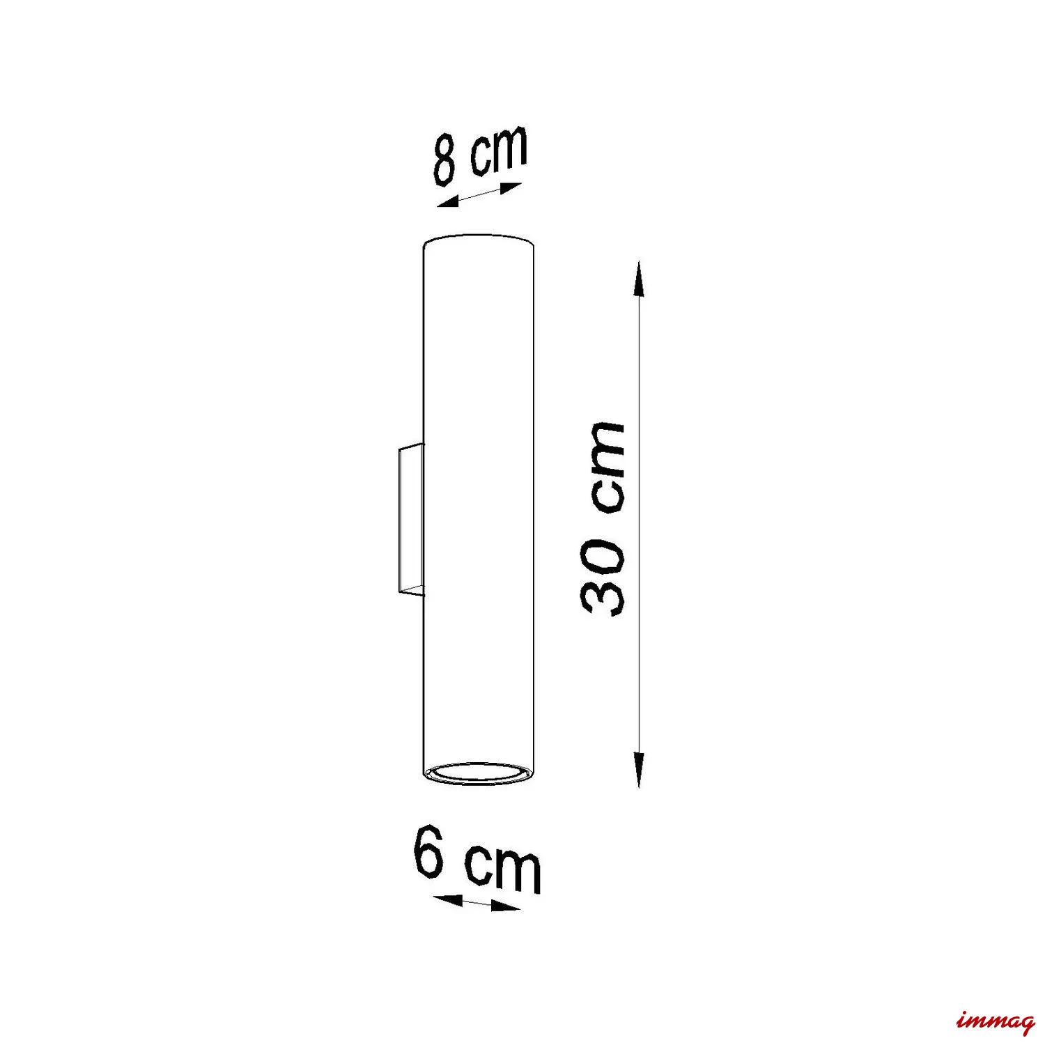 Lampa ścienna LAGOS 2 burgund kinkiet SL.2083 SOLLUX LIGHTING - wymiary