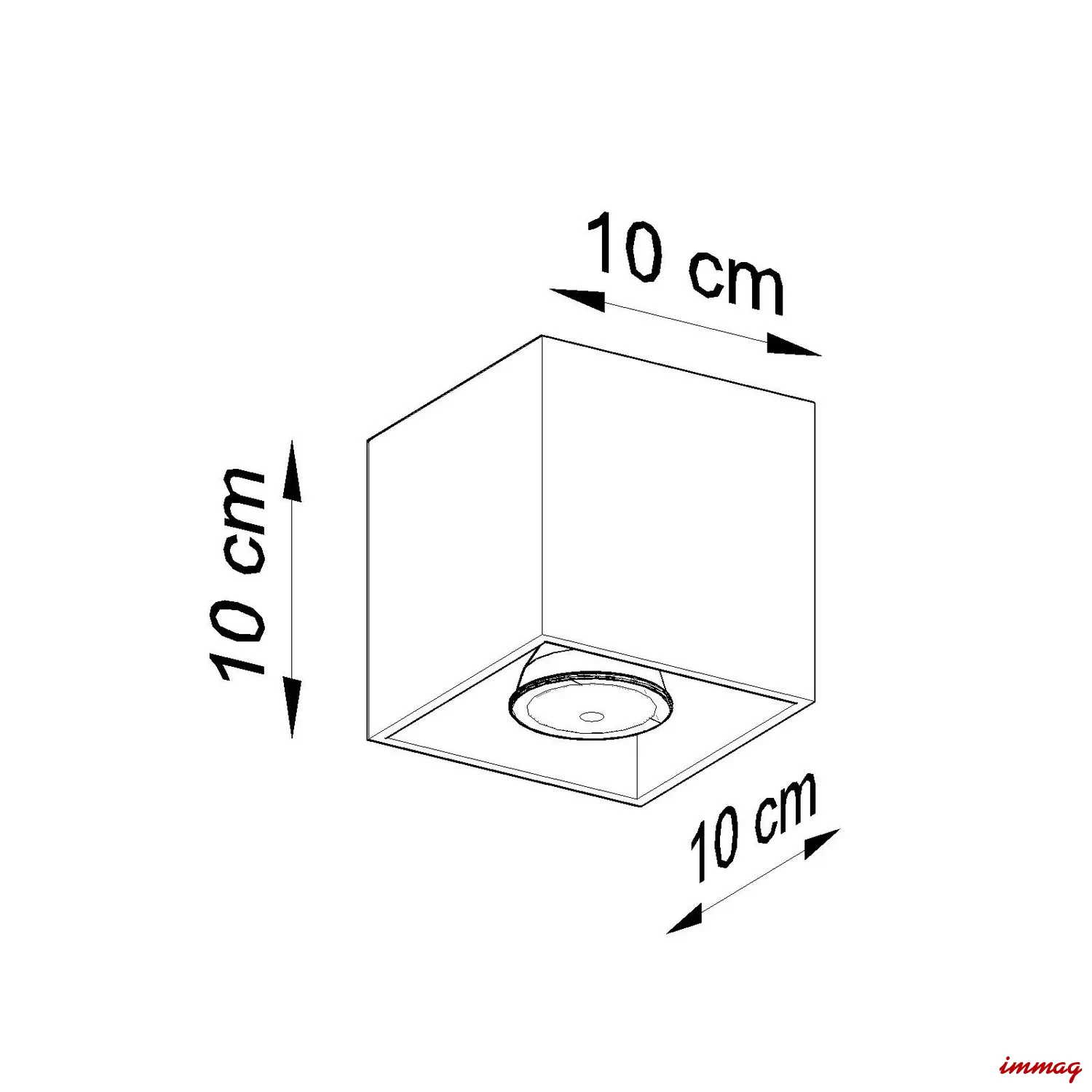 Lampa sufitowa QUAD 1 zielona oliwka plafon SL.2115 SOLLUX LIGHTING - wymiary