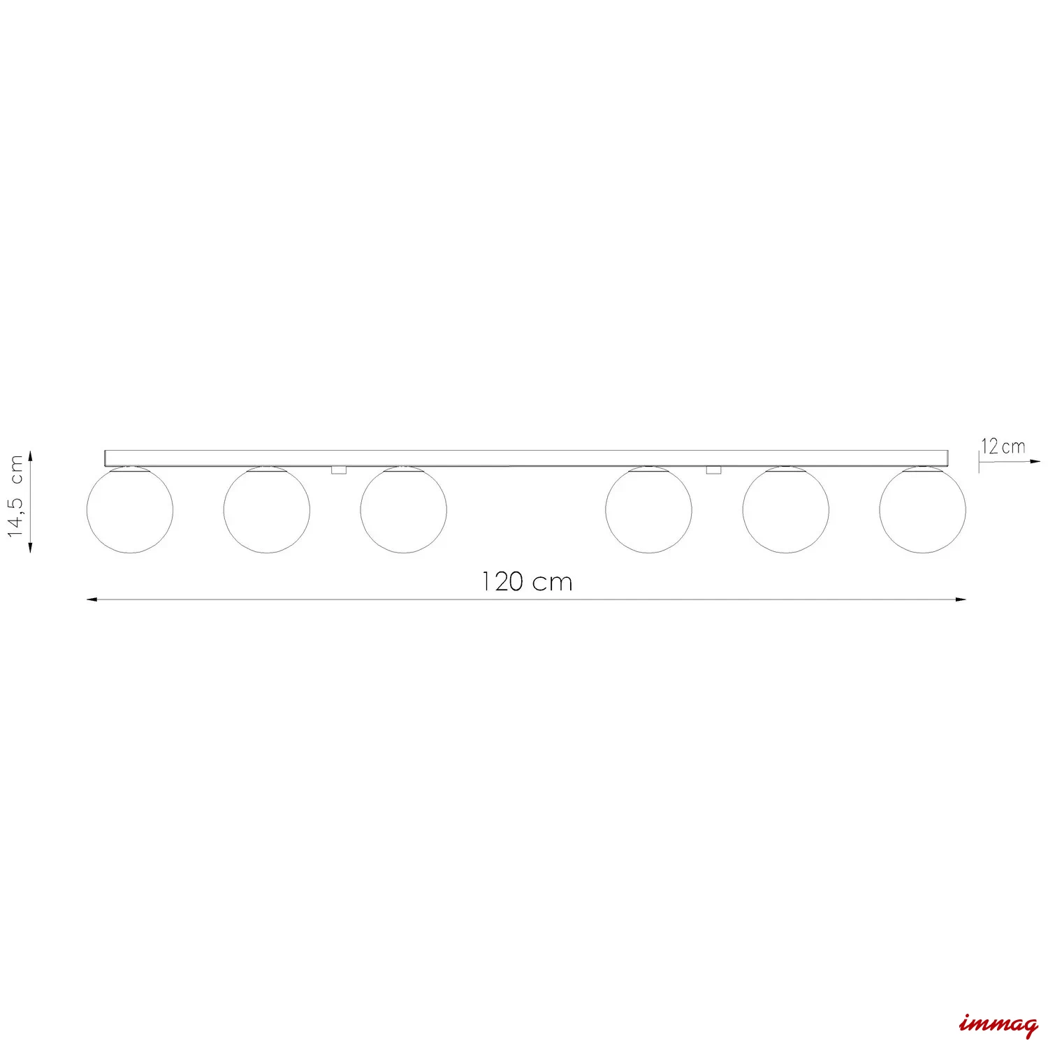 Lampa sufitowa YOLI 6 beżowa plafon SL.2236 SOLLUX LIGHTING - wymiary