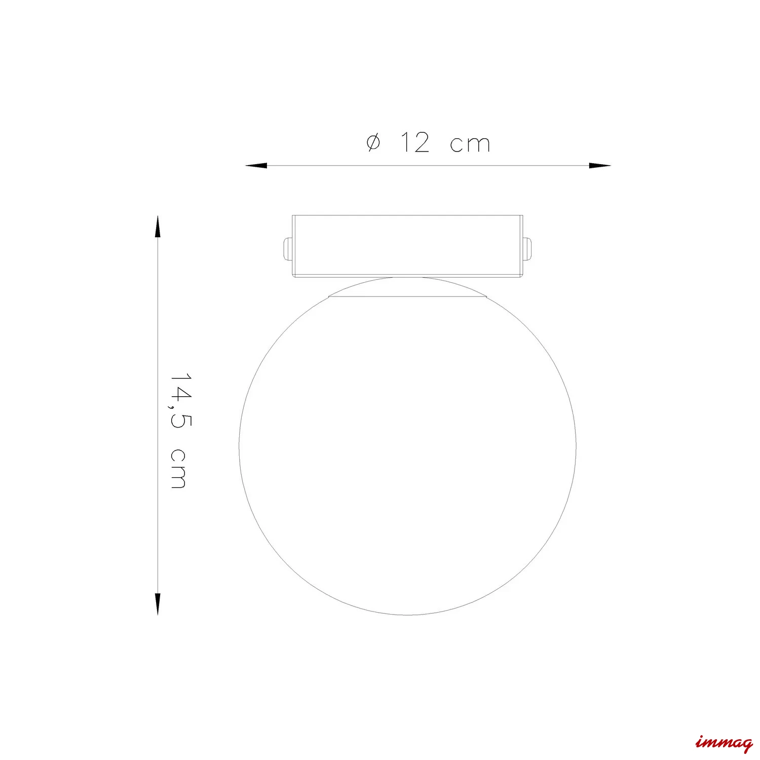 Lampa sufitowa YOLI 1 ochra czerwona plafon SL.2244 SOLLUX LIGHTING - wymiary