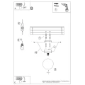 Lampa sufitowa YOLI 1 ultramaryna plafon SL.2256 SOLLUX LIGHTING