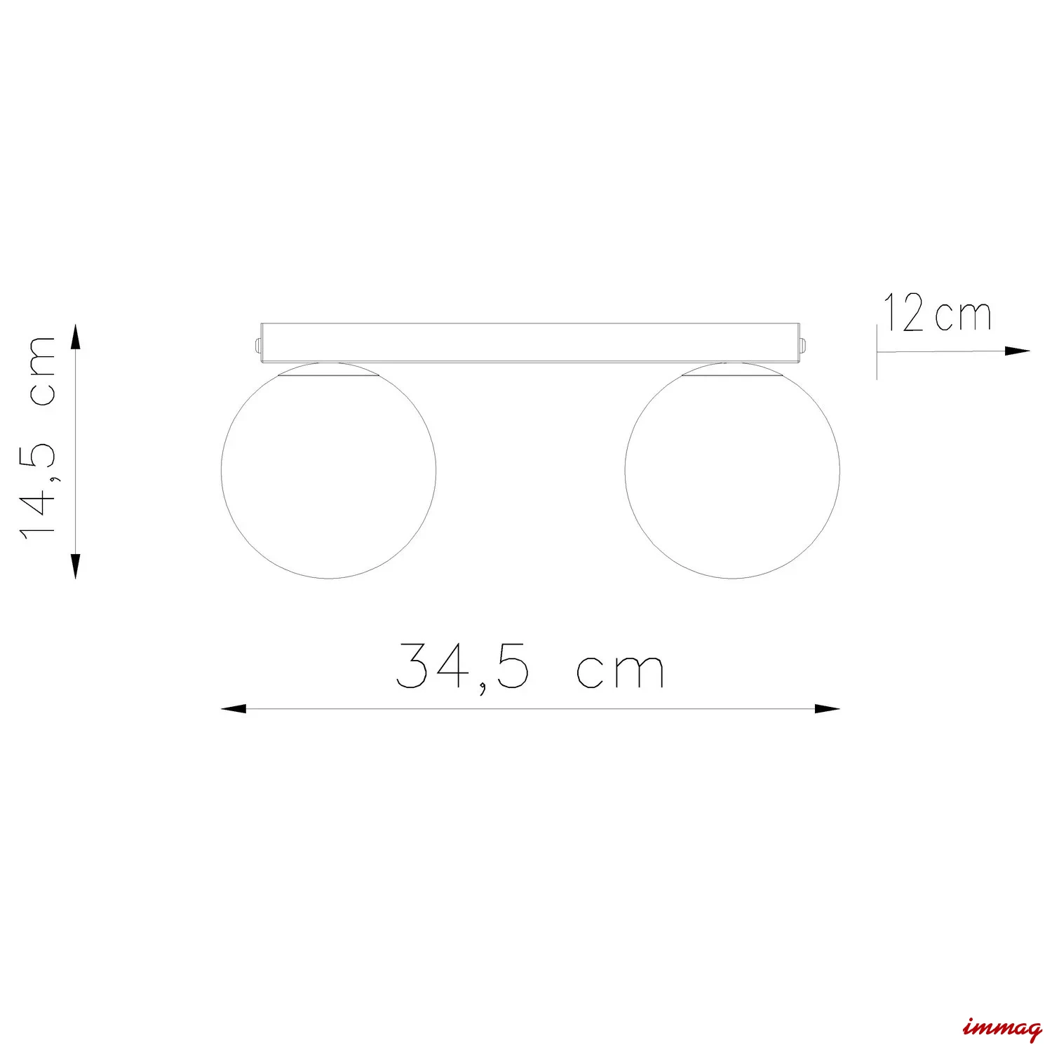 Lampa sufitowa YOLI 2 ultramaryna plafon SL.2257 SOLLUX LIGHTING - wymiary