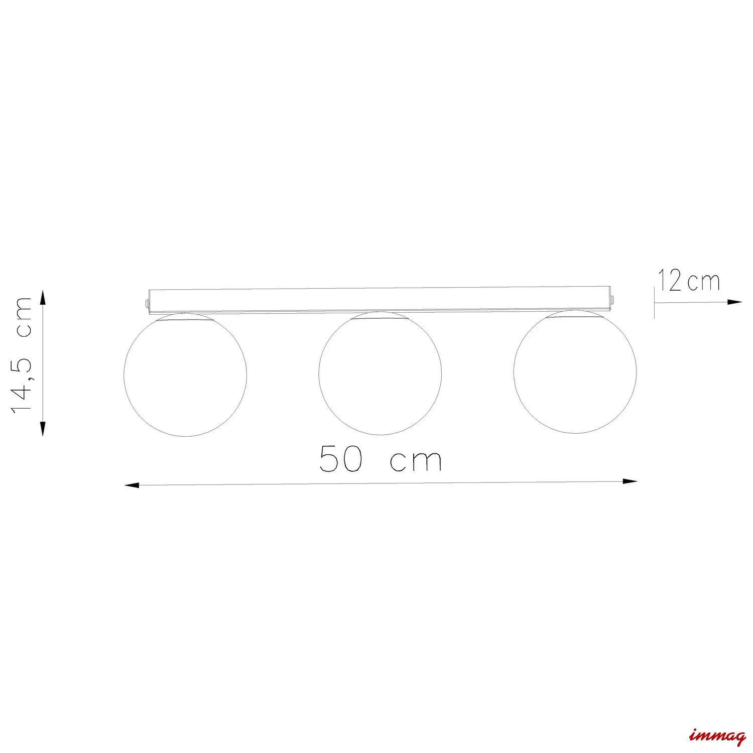 Lampa sufitowa YOLI 3 ultramaryna plafon SL.2258 SOLLUX LIGHTING - wymiary