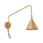 Lampa ścienna NOX 1 złota z włącznikiem kinkiet SL.2493 SOLLUX LIGHTING