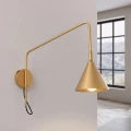 Lampa ścienna NOX 1 złota z włącznikiem kinkiet SL.2493 SOLLUX LIGHTING