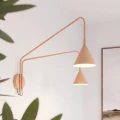 Lampa ścienna NOX 2 złota z włącznikiem kinkiet SL.2508 SOLLUX LIGHTING