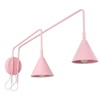 Lampa ścienna NOX 2 różowa z włącznikiem kinkiet SL.2515 SOLLUX LIGHTING