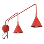 Lampa ścienna NOX 2 czerwona z włącznikiem kinkiet SL.2518 SOLLUX LIGHTING
