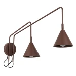Lampa ścienna NOX 2 brązowa z włącznikiem kinkiet SL.2519 SOLLUX LIGHTING