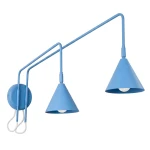 Lampa ścienna NOX 2 błękitna z włącznikiem kinkiet SL.2520 SOLLUX LIGHTING