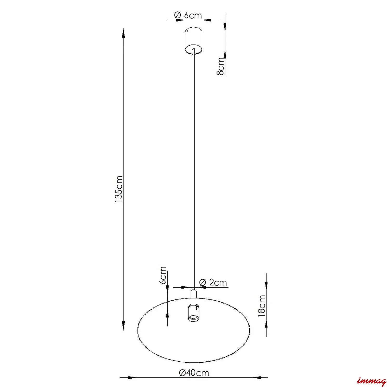 Lampa wisząca NOX 40 brązowa zwis SL.2549 SOLLUX LIGHTING - wymiary