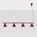 Lampa wisząca NOX 4L burgund żyrandol SL.2558 SOLLUX LIGHTING