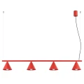 Lampa wisząca NOX 4L czerwona żyrandol SL.2563 SOLLUX LIGHTING