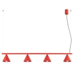 Lampa wisząca NOX 4L czerwona żyrandol SL.2563 SOLLUX LIGHTING
