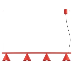 Lampa wisząca NOX 4L czerwona żyrandol SL.2563 SOLLUX LIGHTING