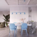 Lampa wisząca NOX 4L błękitna żyrandol SL.2565 SOLLUX LIGHTING