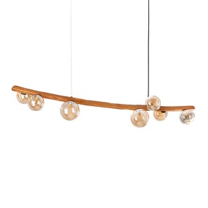 Lampa wisząca LUMIO WOOD drewno dębowe ręcznie formowane 7 kloszy LU7/W HP LAMPY