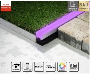 Gotowa oprawa LED hermetyczna IP68 IK10 najazdowa zewnętrzna zoomLED® GARDEN RGB+CCT srebrna 