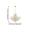 Żyrandol kryształowy 9XE14 FENOULLET 1 Lampa wisząca 39606 Eglo