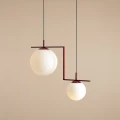 Lampa wisząca ZAC 2 RED WINE MATTE 1038H15_2 ALDEX