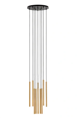 Żyrandol do salonu SOPEL 10 Antresola lampa wisząca dwa poziomy czarno-złoty 42056 Sigma