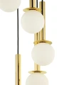 Żyrandol do salonu DAISY 10 Antresola lampa wisząca kaskada czarny_złoty biała kulka 42057 SIGMA