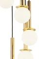 Żyrandol do salonu DAISY 10 Antresola lampa wisząca kaskada czarny_złoty biała kulka 42057 SIGMA