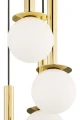 Żyrandol do salonu DAISY 10 Antresola lampa wisząca kaskada czarny_złoty biała kulka 42057 SIGMA