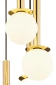 Żyrandol do salonu DAISY 10 Antresola lampa wisząca kaskada czarny_złoty biała kulka 42057 SIGMA