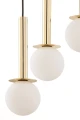Żyrandol do salonu DAISY 10 Antresola lampa wisząca kaskada czarny_złoty biała kulka 42057 SIGMA