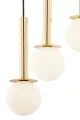 Żyrandol do salonu DAISY 10 Antresola lampa wisząca kaskada czarny_złoty biała kulka 42057 SIGMA