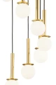 Żyrandol do salonu DAISY 10 Antresola lampa wisząca kaskada czarny_złoty biała kulka 42057 SIGMA