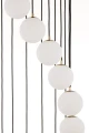 Żyrandol na hol PIANO 15 Antresola lampa wisząca kaskada czarno-złoty biała kulka 42059 SIGMA
