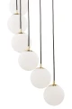 Żyrandol na hol PIANO 15 Antresola lampa wisząca kaskada czarno-złoty biała kulka 42059 SIGMA